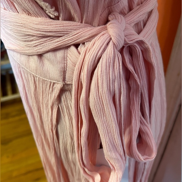 NWT Roaman’s Wrap Maxi Dress Lace Sleeves Size 12W Blush Pink - Picture 9 of 11